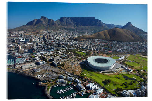 Acrylic print Cape Town Stadium and Table Mountain