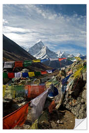 Wall sticker Prayer flags and Ama Dablam