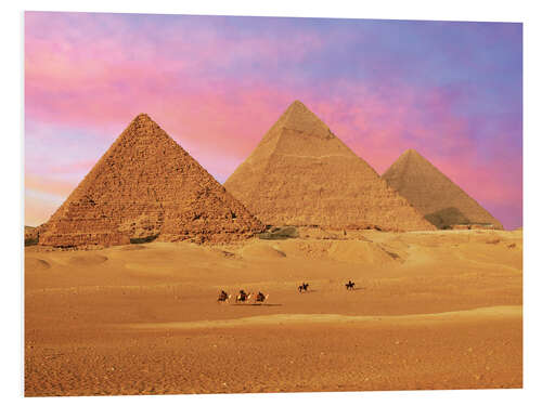 Foam board print Pyramids at sunset