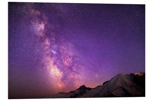 Foam board print Milky way at the violet sky