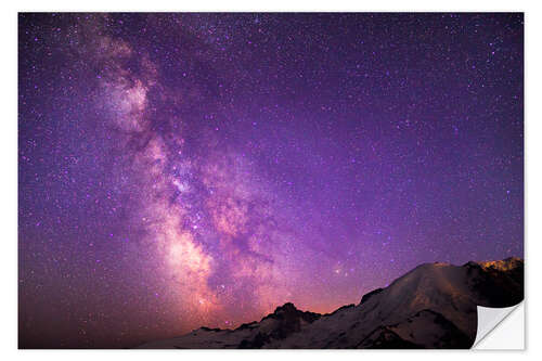 Naklejka na ścianę Milky way at the violet sky