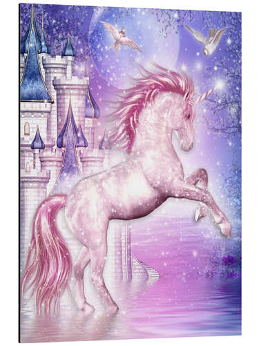 Aluminium print Pink Magic Unicorn