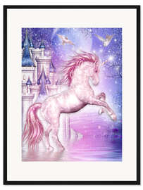 Gerahmter Kunstdruck Rosa Zauber Einhorn
