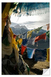 Sticker mural Drapeaux de prière au sommet du Gokyo Ri