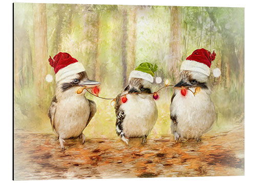 Tableau en aluminium Kookaburra Christmas