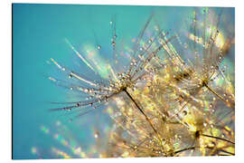 Magnettafel Pusteblume Türkis mit Gold