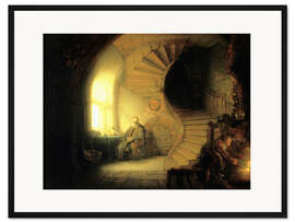 Gerahmter Kunstdruck Meditierender Philosoph