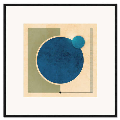 Kunsttryk i ramme Earth And Moon Graphic