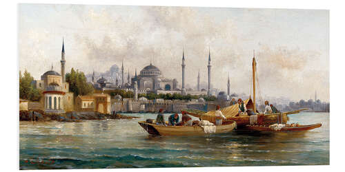 Foam board print Merchant Vessels in Front of Hagia Sophia, Istanbul