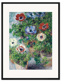 Gerahmter Kunstdruck Anemonen in einer Vase