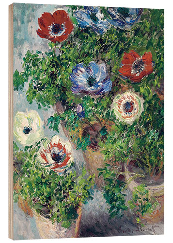 Obraz na drewnie Anemones in a vase