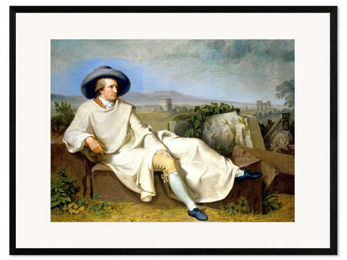 Ingelijste kunstdruk Goethe in the Roman Campagna