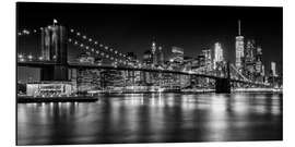 Alubild  Skyline von New York bei Nacht Schwarz/Weiß - Melanie Viola