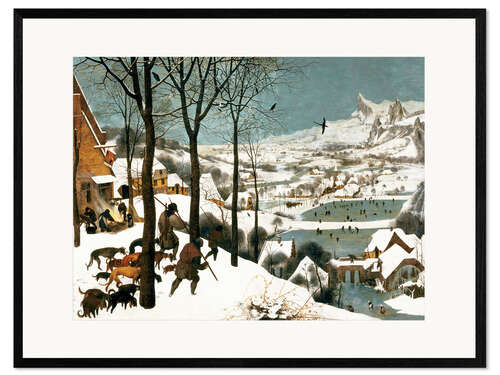 Framed art print Hunters in the snow