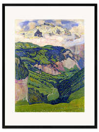 Impression artistique encadrée La Jungfrau vue de l'Isenfluh