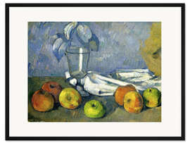 Gerahmter Kunstdruck Glas und Äpfel