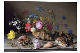 Foam board print Flowers, shells and insects