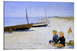 Magnettafel Jungen am Strand von Skagen