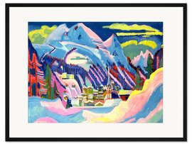 Gerahmter Kunstdruck Davos im Winter