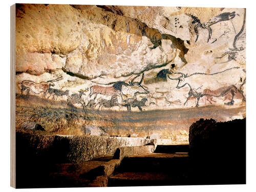 Hout print Grotten van Lascaux I