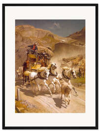 Gerahmter Kunstdruck Die Gotthard-Post, 1873