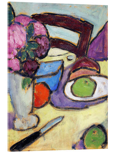 Quadro em acrílico Still Life with a chair and a vase