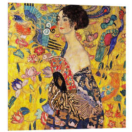 Foam board print Lady with Fan - Gustav Klimt