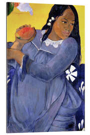 Galleriataulu Woman in blue dress with Mango