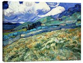 Lærredsbillede  Mountain landscape behind the Hospital Saint-Paul - Vincent van Gogh