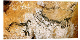 Obraz na szkle akrylowym Höhle von Lascaux 17000 v. Chr. Gesamtansicht der 'Szene des Schachtes'.