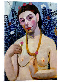 Tableau en verre acrylique Self-Portrait Nude with Amber Necklace II