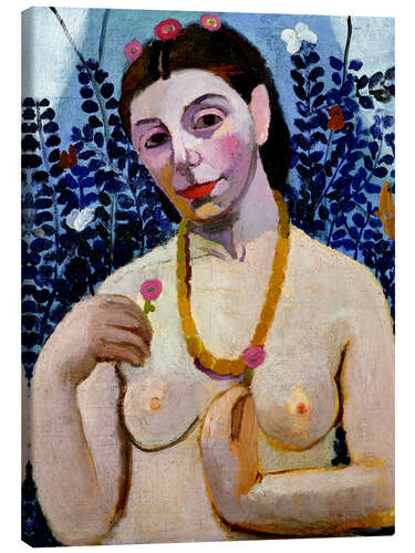 Canvas print Self-Portrait Nude with Amber Necklace II