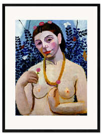 Kunsttryk i ramme Self-Portrait Nude with Amber Necklace II