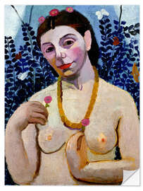 Vinilo para la pared Self-Portrait Nude with Amber Necklace II