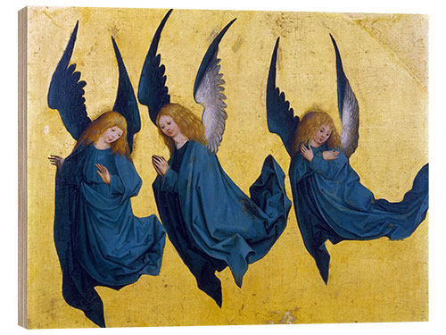 Wood print Floating Angels