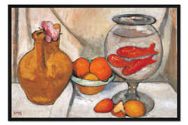 Gerahmter Kunstdruck Stillleben mit Goldfischglas