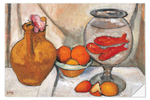 Selvklebende plakat Still life with fishbowl