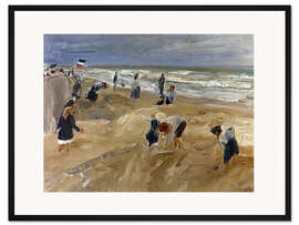 Gerahmter Kunstdruck Strandszene in Noordwijk