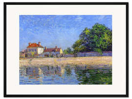 Gerahmter Kunstdruck Ufer des Loing, Saint-Mammès