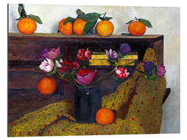 Tableau en aluminium Nature morte aux anémones et oranges, 1924