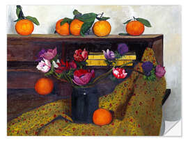 Sticker mural Nature morte aux anémones et oranges, 1924