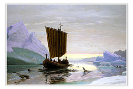 Obra artística  Erik el Rojo descubriendo Groenlandia - Jens Erik Carl Rasmussen