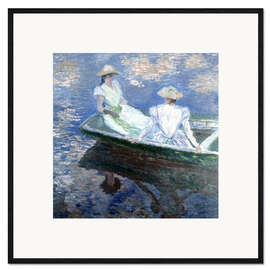 Framed art print girls in a boat