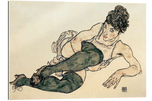 Galleritryk Reclining Woman with Green Stockings