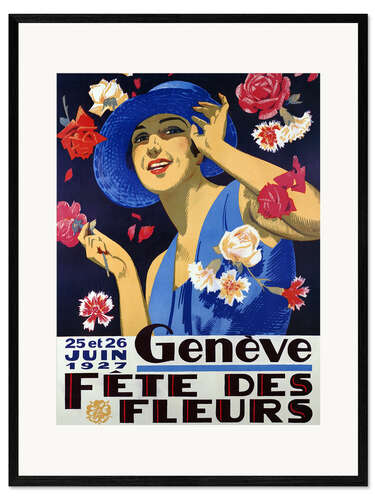 Gerahmter Kunstdruck Genève, Fête des Fleurs (Blumenfest)