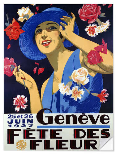 Selvklebende plakat Genève, Fête des Fleurs (Flower Festival)