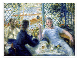 Wandbild  Mahlzeit im Restaurant Fournaise (Das Mittagessen der Ruderer) - Pierre-Auguste Renoir