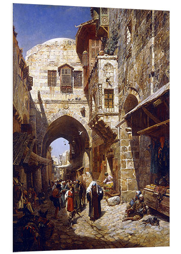 Foam board print Davidstraße, Jerusalem. 1887