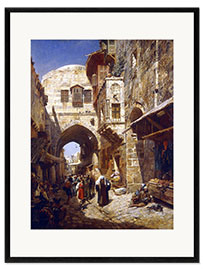 Innrammet kunsttrykk Davidstraße, Jerusalem. 1887