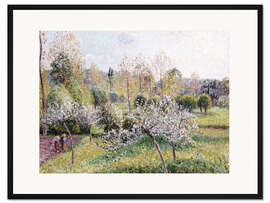 Gerahmter Kunstdruck Blühende Apfelbäume in Eragny. 1895